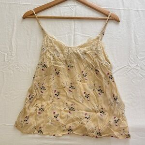Abercrombie & Fitch Floral Lace Cami in Cream and Pink